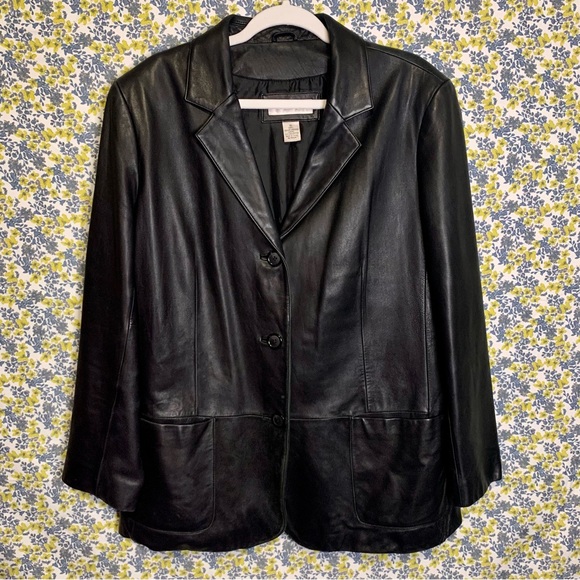 Vintage 90's Black Preston & York Lambskin Leather Jacket - Picture 3 of 5